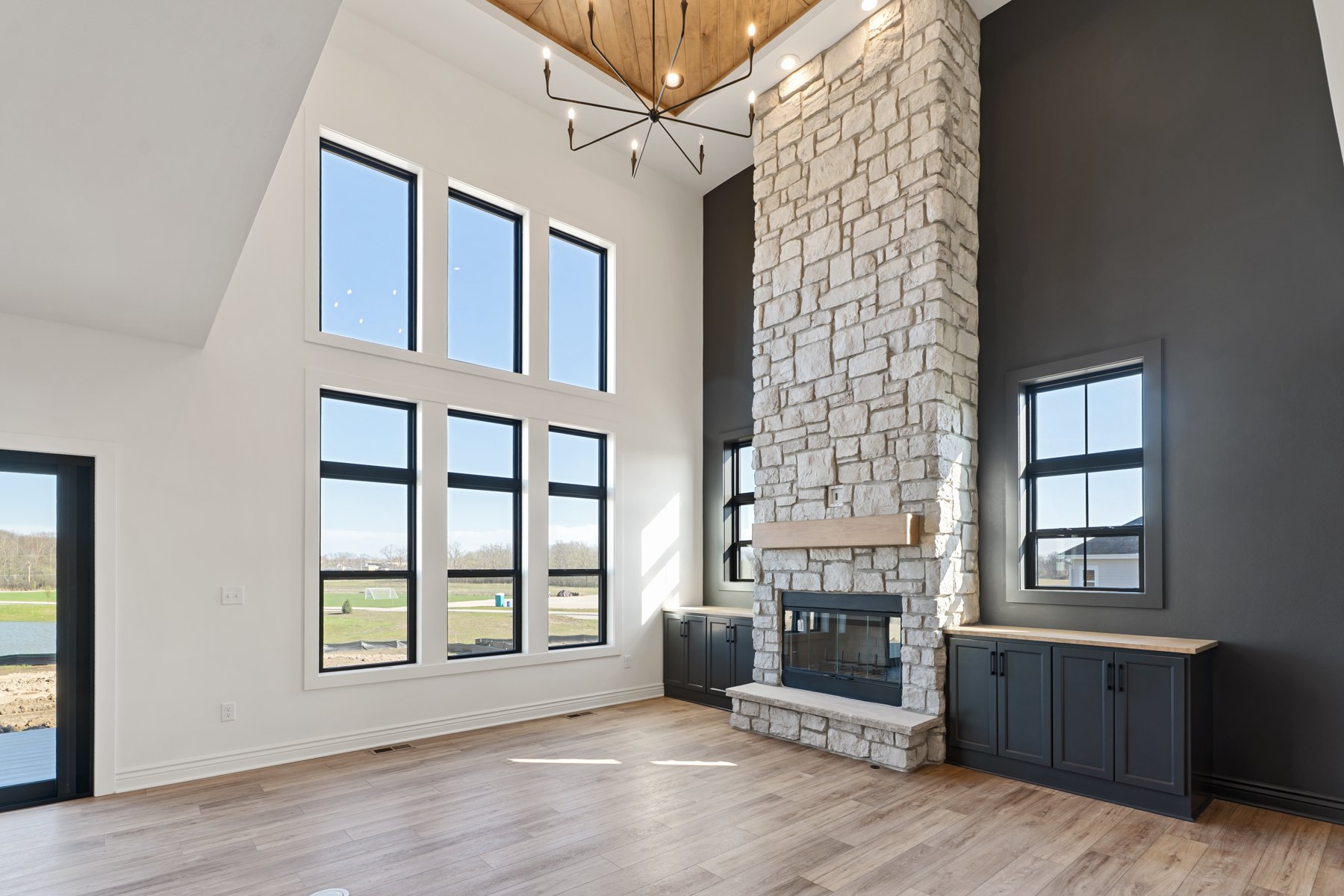 Stone Fireplace Wall