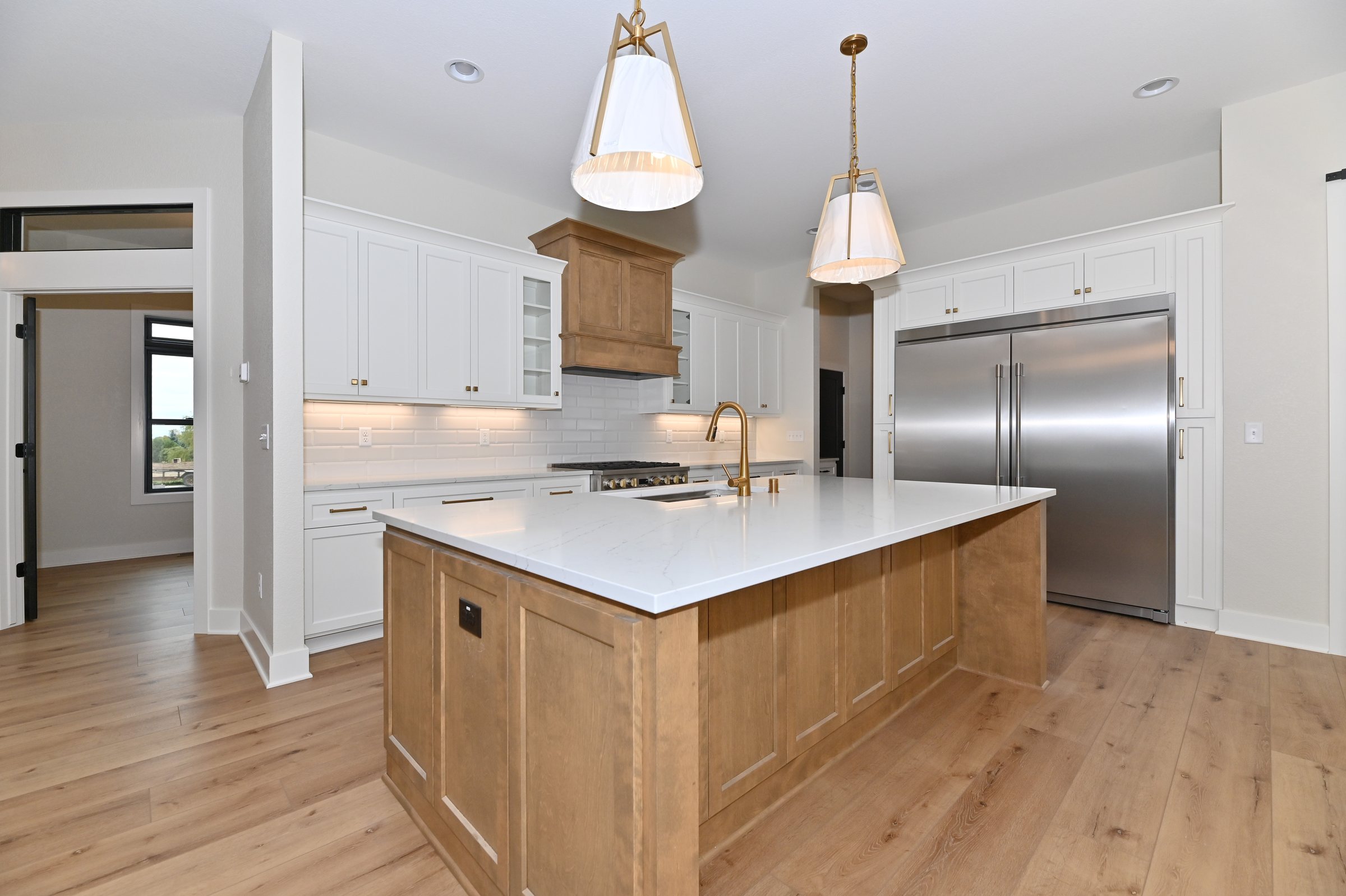 Kitchen Island with Custom Hood