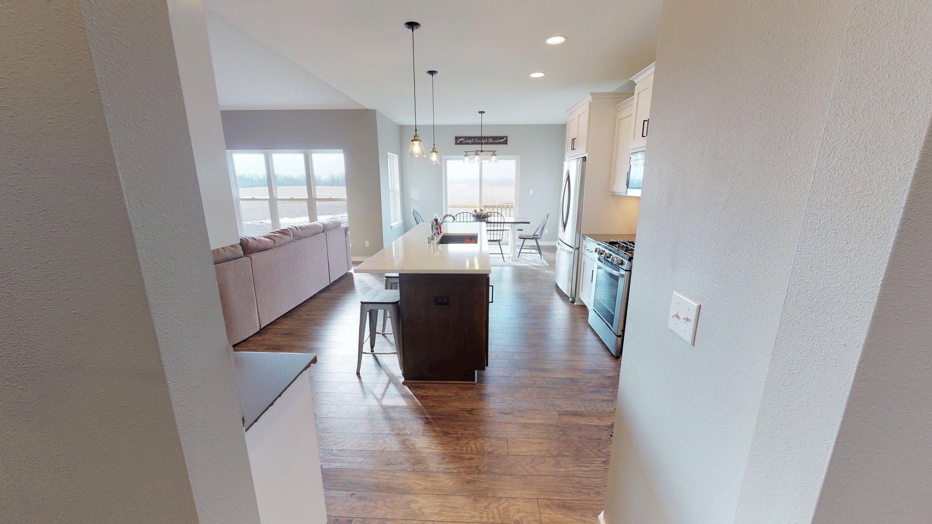 Great Room and Kitchen Island